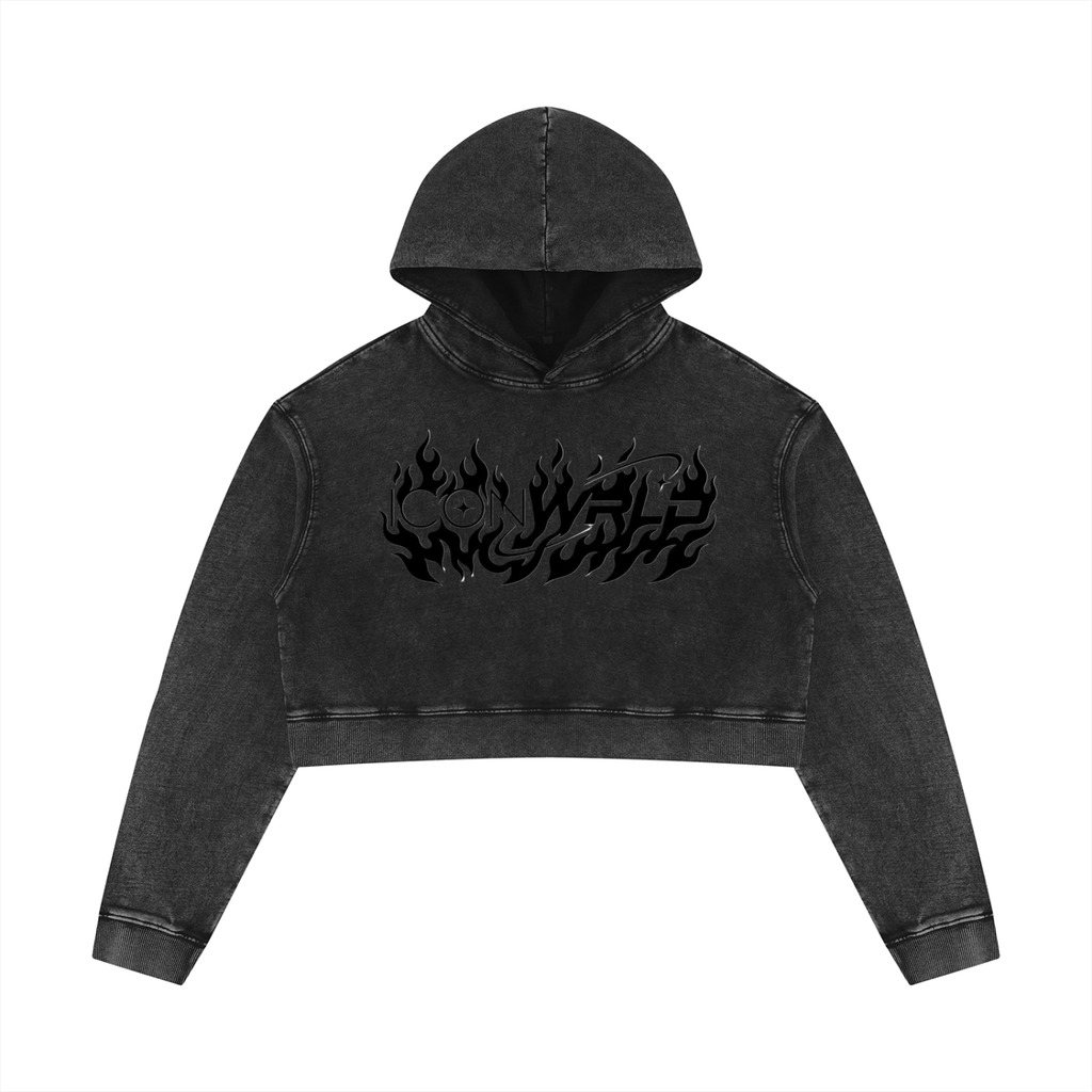 Women’s Mineral Washed Crop Hoodie