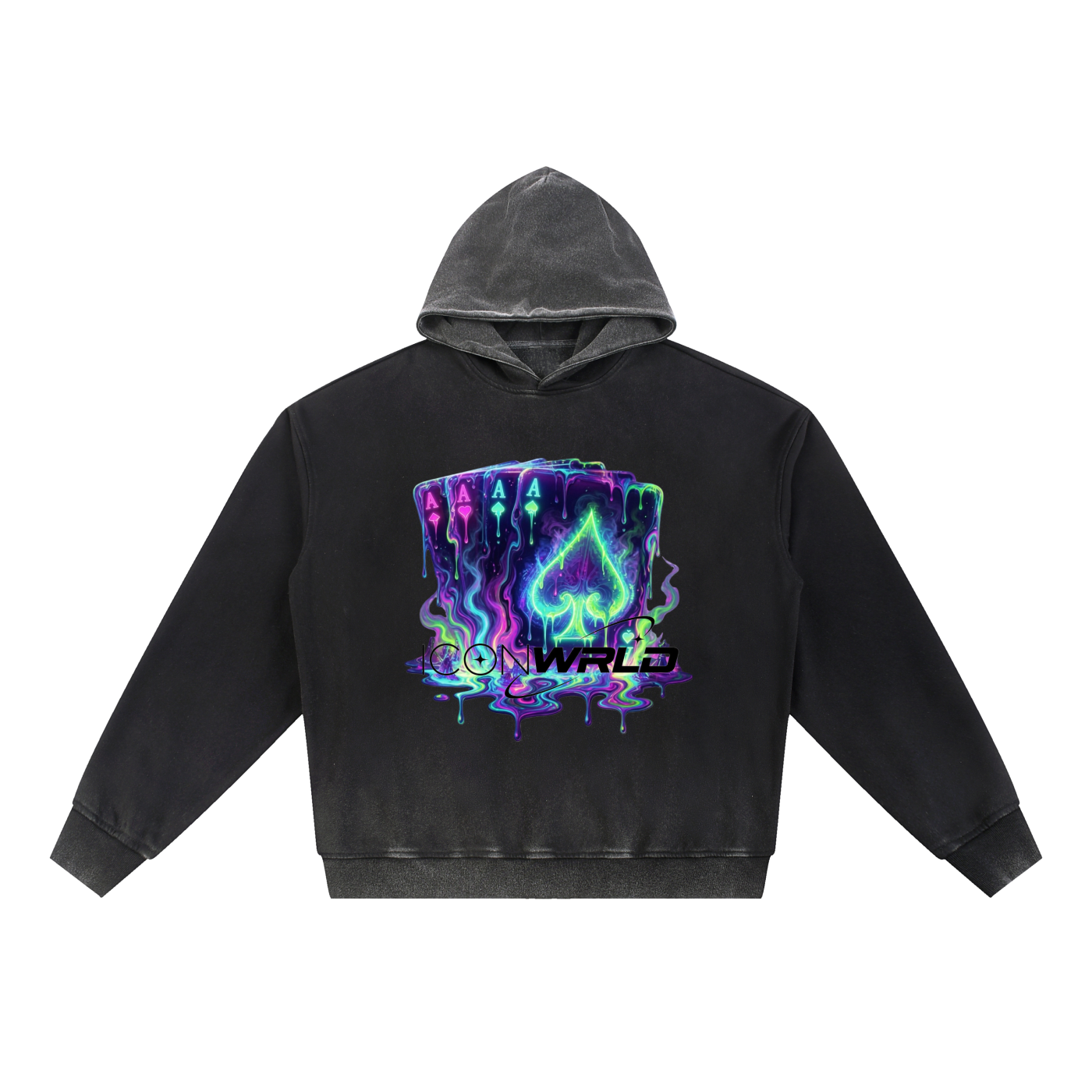 Vintage Washed Gradient Fleece Hoodie