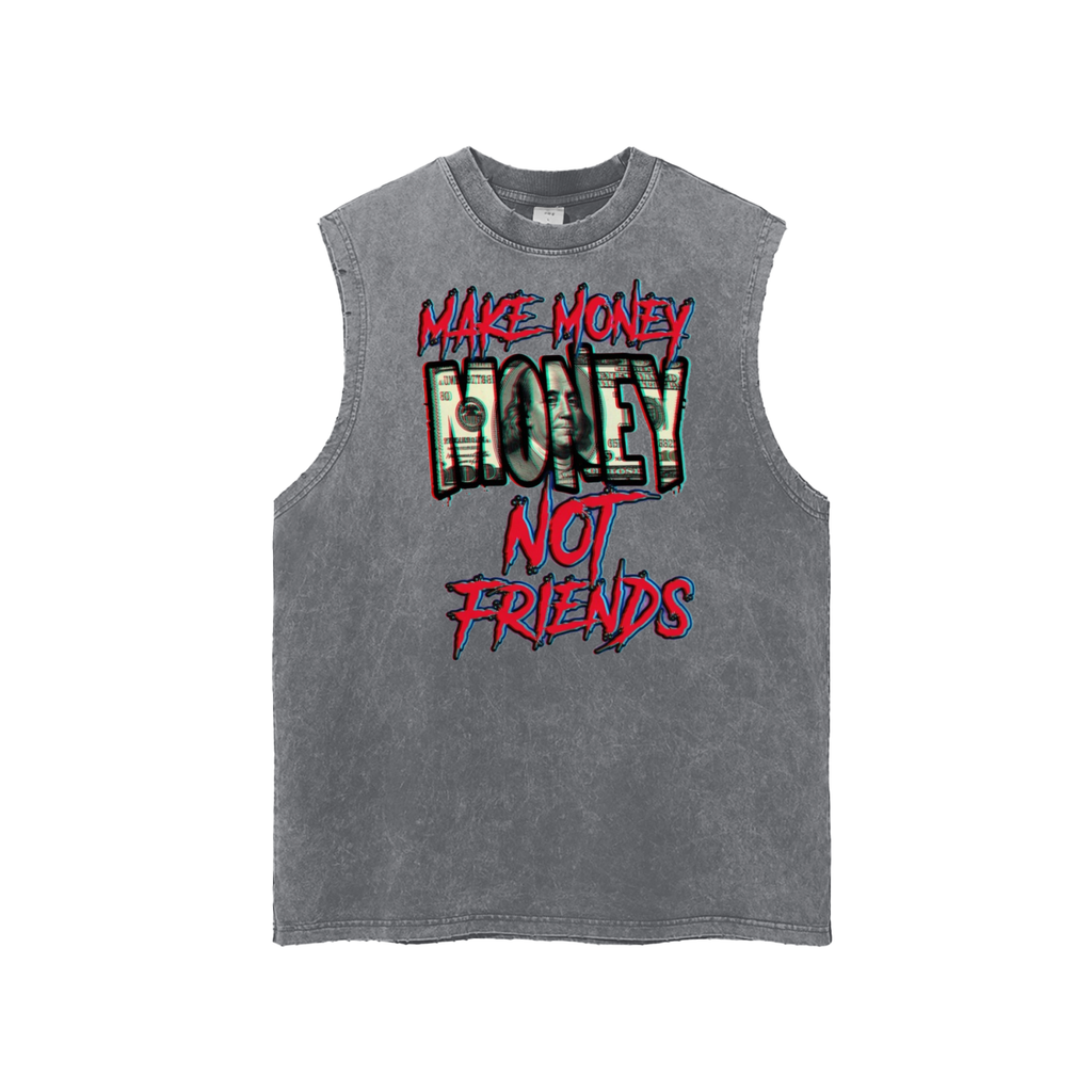 Snow Washed Frayed Hem Tank Top