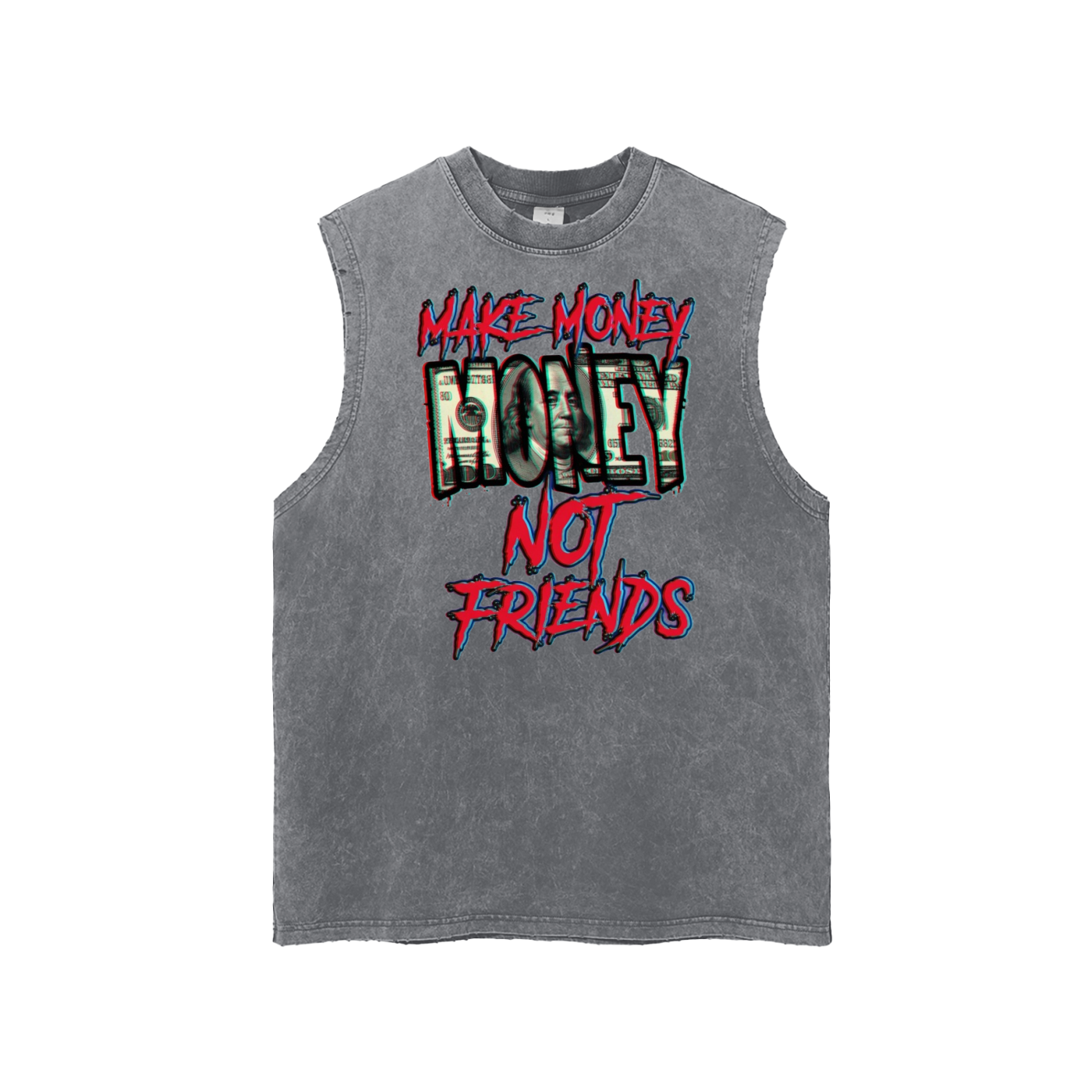 Snow Washed Frayed Hem Tank Top