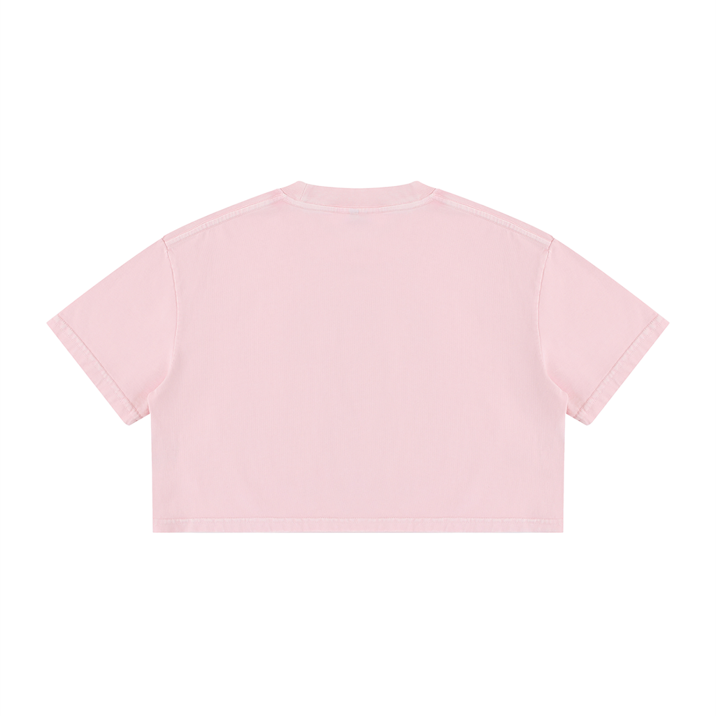 Women's Mineral Wash Cotton Crop T-Shirt