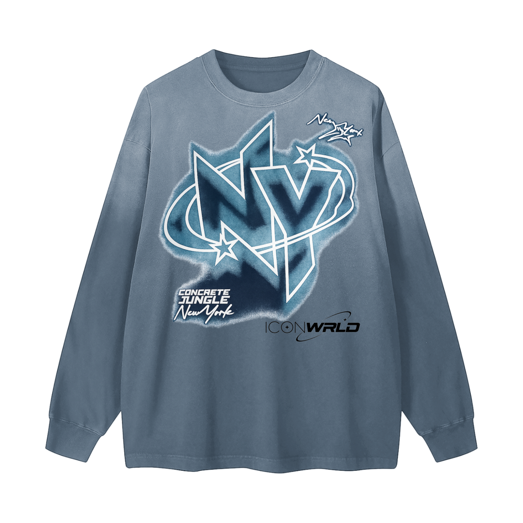 Gradient Washed Long Sleeve T-Shirt