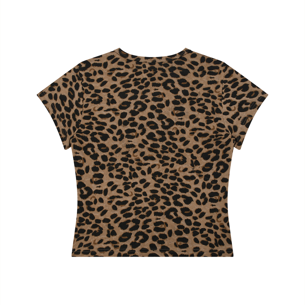 Women’s Leopard Print Crop T-Shirt