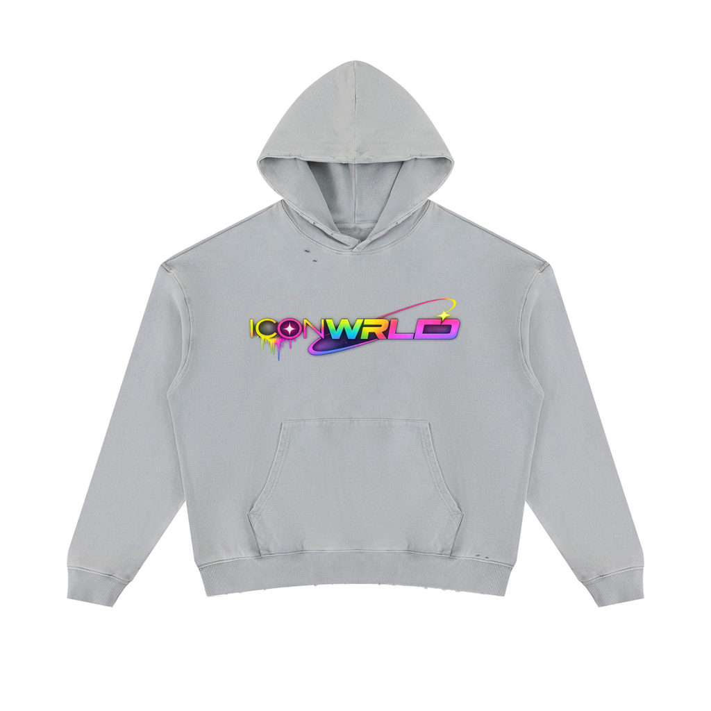 Unisex Mineral Wash Distressed Hoodie