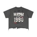 HUSTLE Vintage Distressed Hem T-Shirt