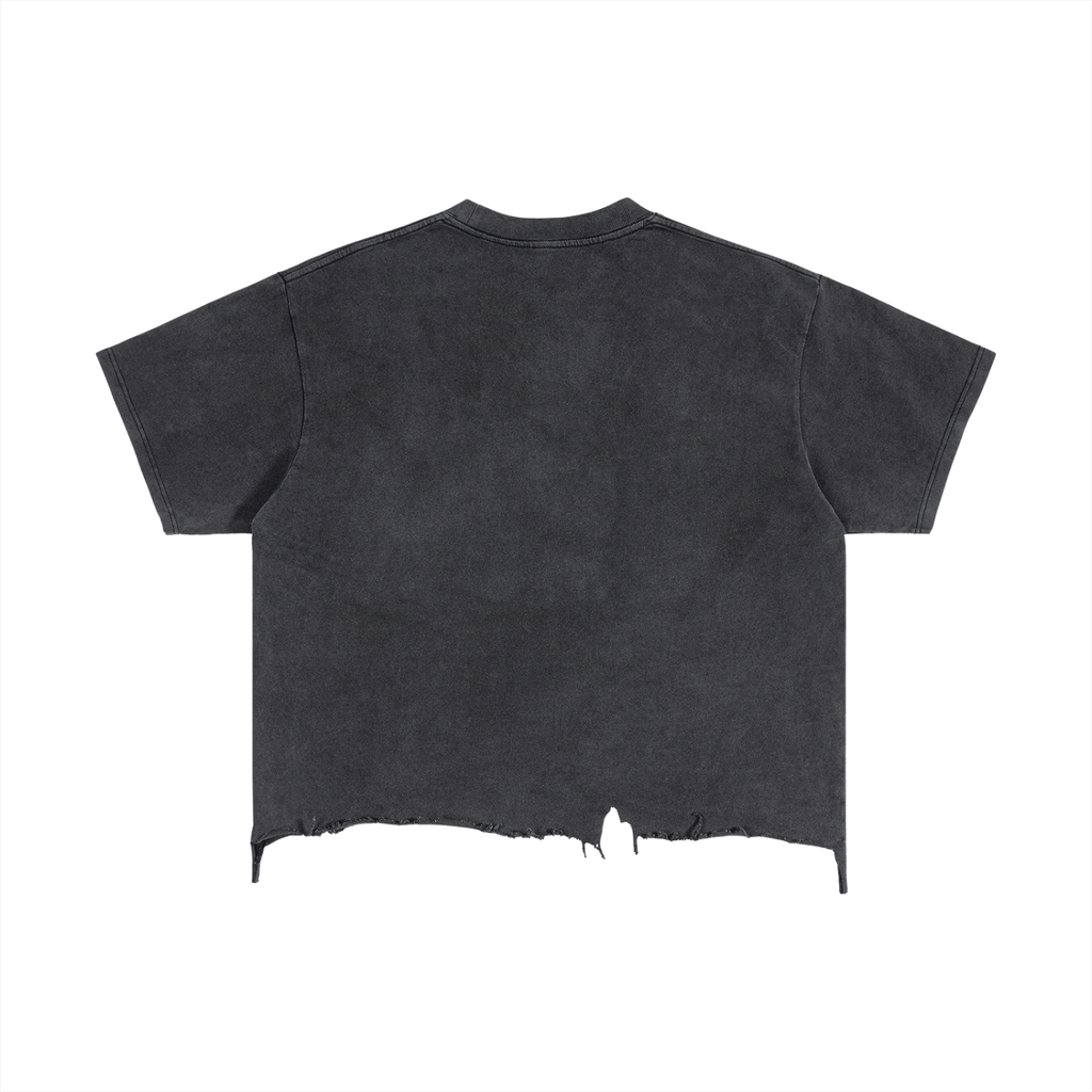 HUSTLE Vintage Distressed Hem T-Shirt