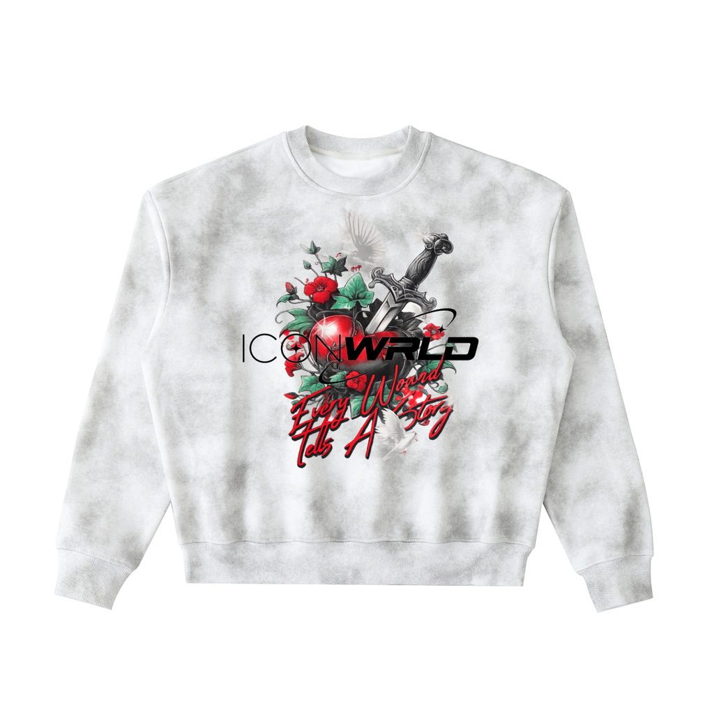 Dirty Washed Boxy Fleeced Sweatshirt