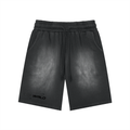 Rectangle Patch Monkey Washed Shorts