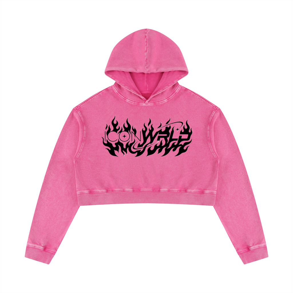 Women’s Mineral Washed Crop Hoodie