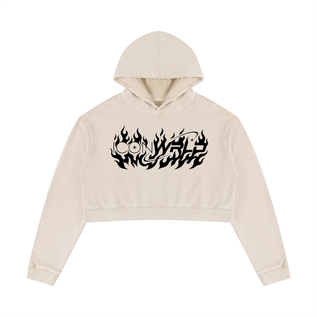Women’s Mineral Washed Crop Hoodie