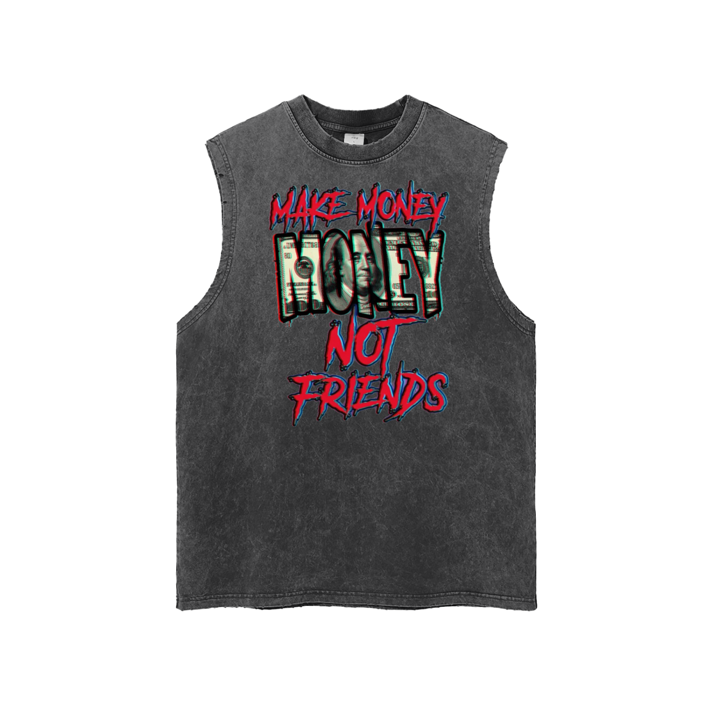 Snow Washed Frayed Hem Tank Top