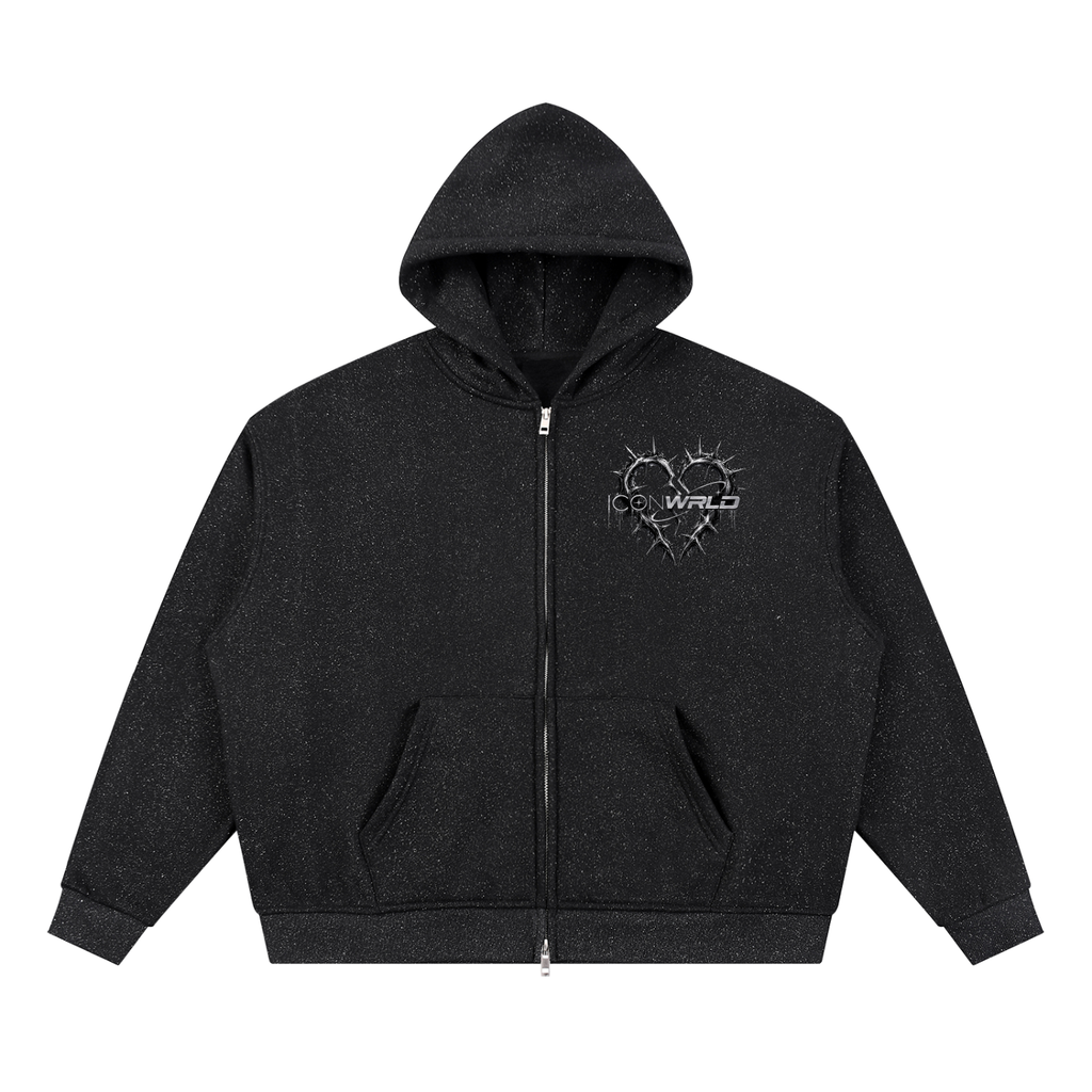 Unisex Sparkles Full Zip Boxy Hoodie