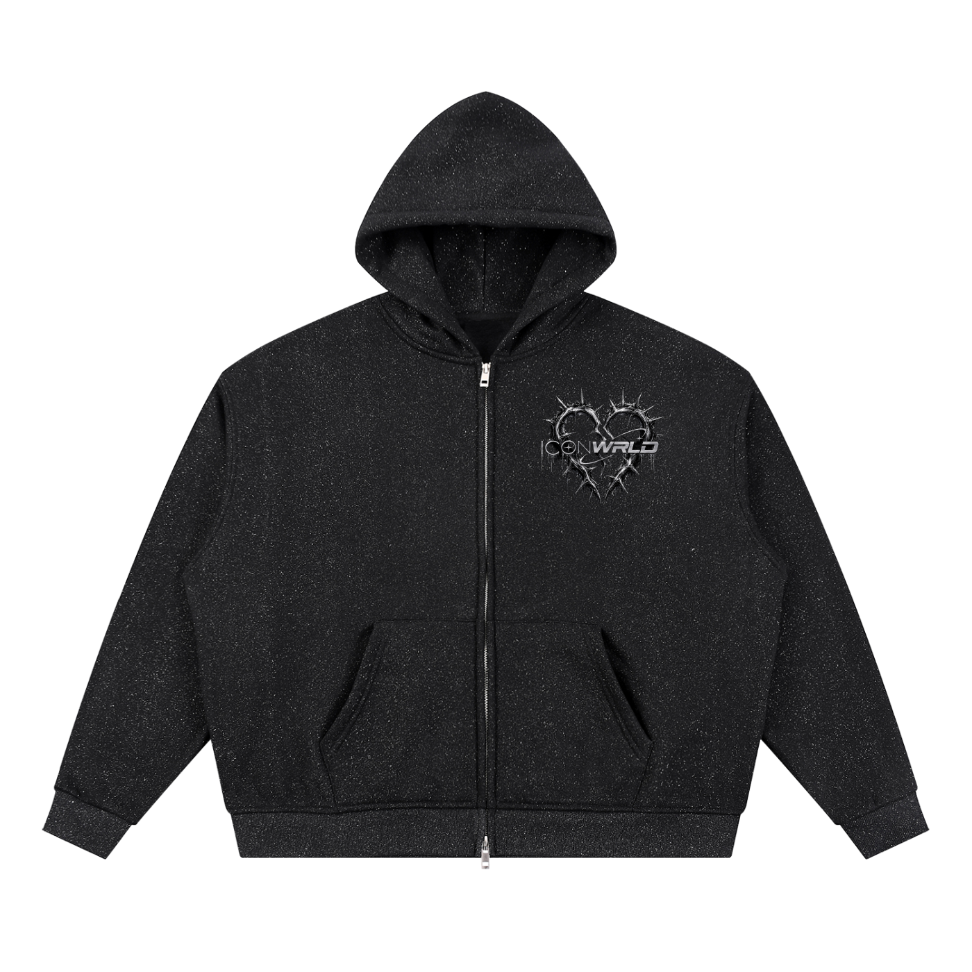 Unisex Sparkles Full Zip Boxy Hoodie