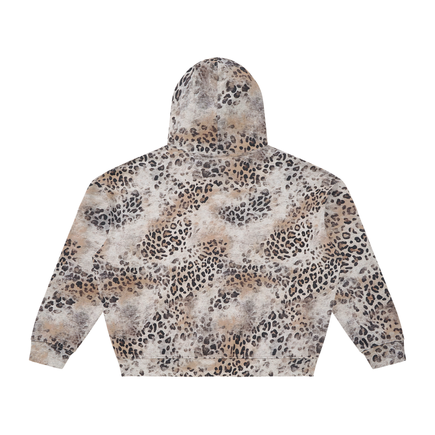 Unisex Vintage Wash Leopard Full Zip Hoodie