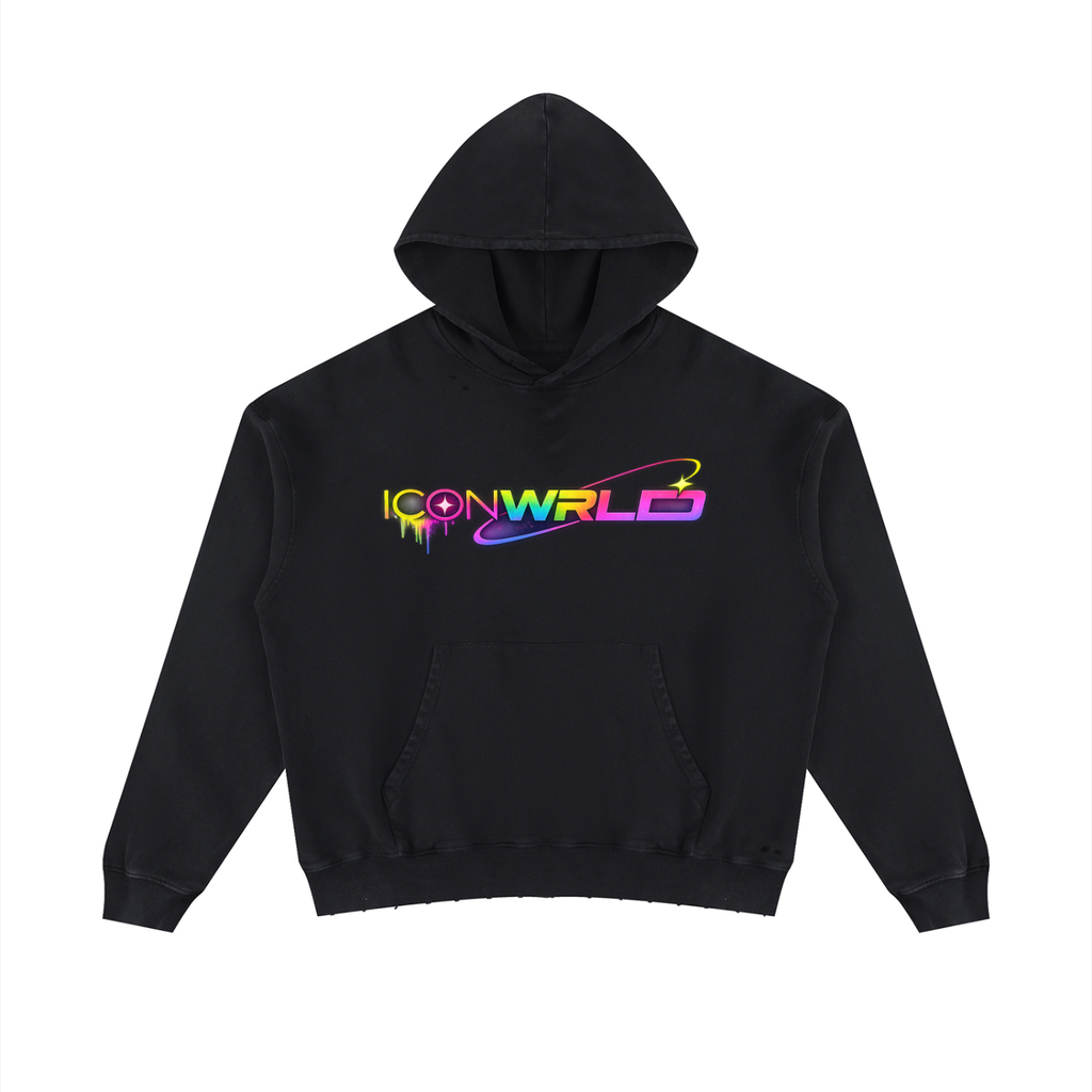 Unisex Mineral Wash Distressed Hoodie