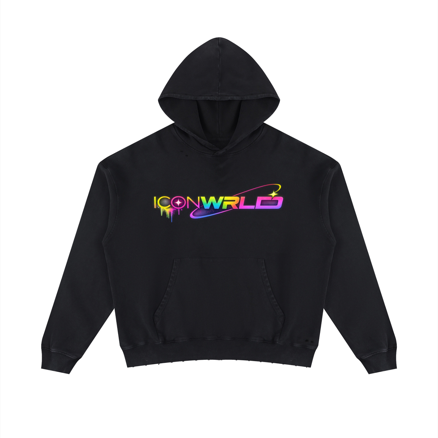 Unisex Mineral Wash Distressed Hoodie
