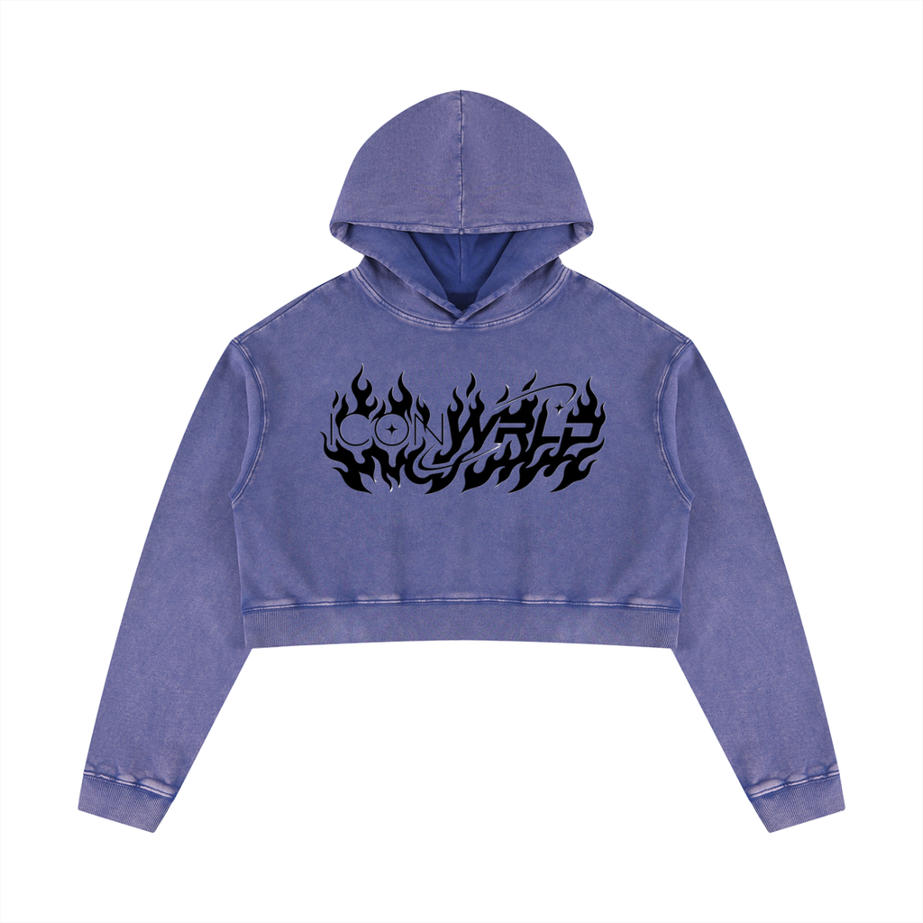 Women’s Mineral Washed Crop Hoodie