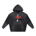 Vintage Washed Frayed Fleece Hoodie