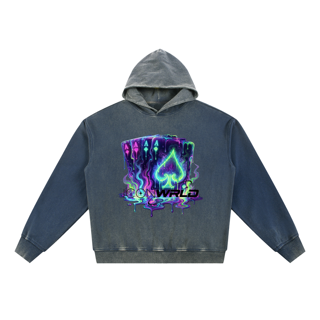 Vintage Washed Gradient Fleece Hoodie