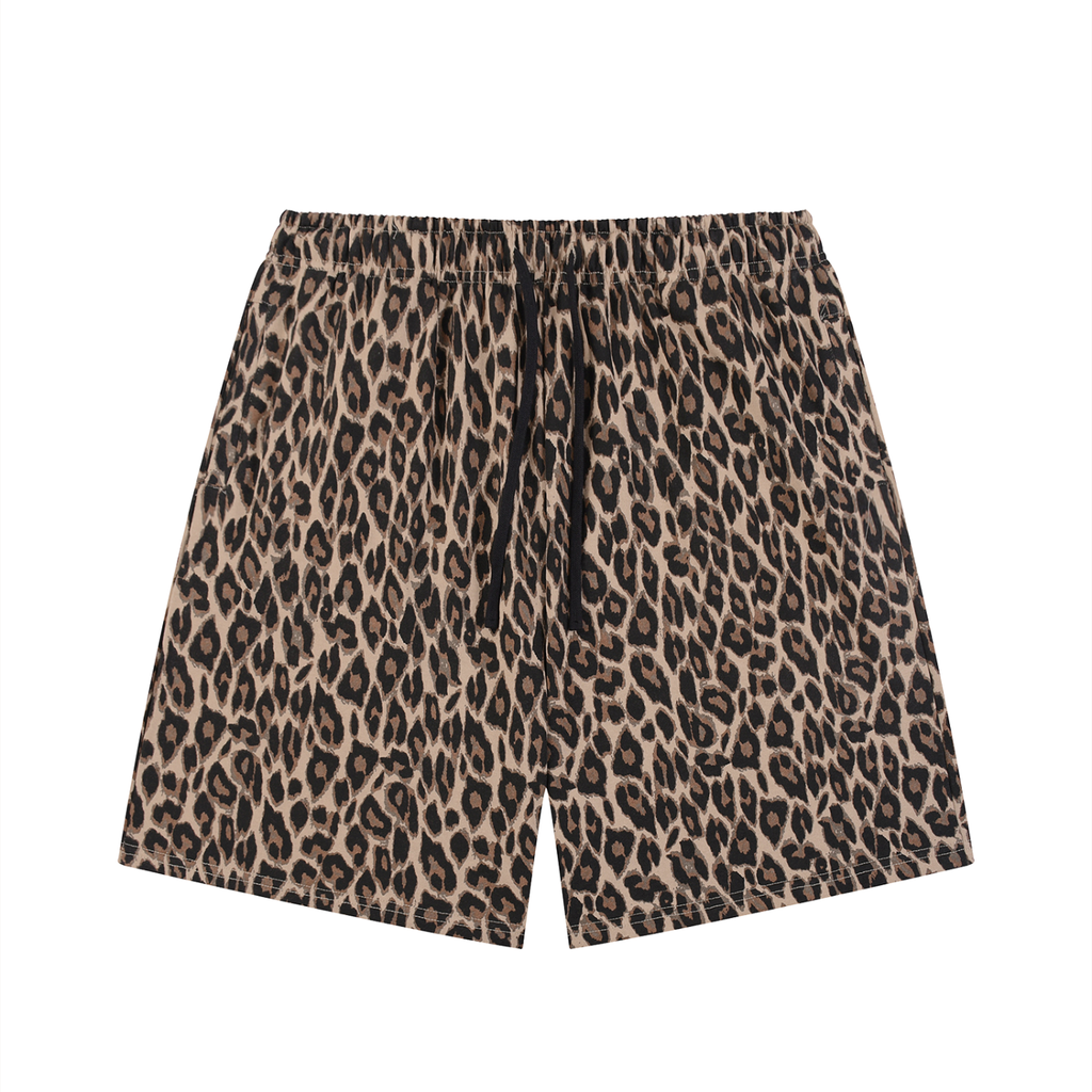 Unisex Heavyweight Leopard Drawstring Shorts