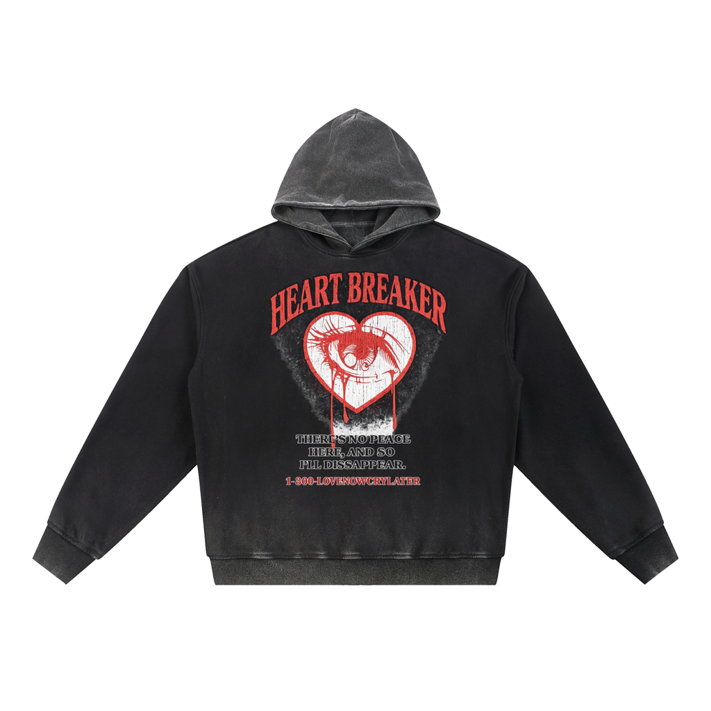Vintage Washed Gradient Fleece Hoodie