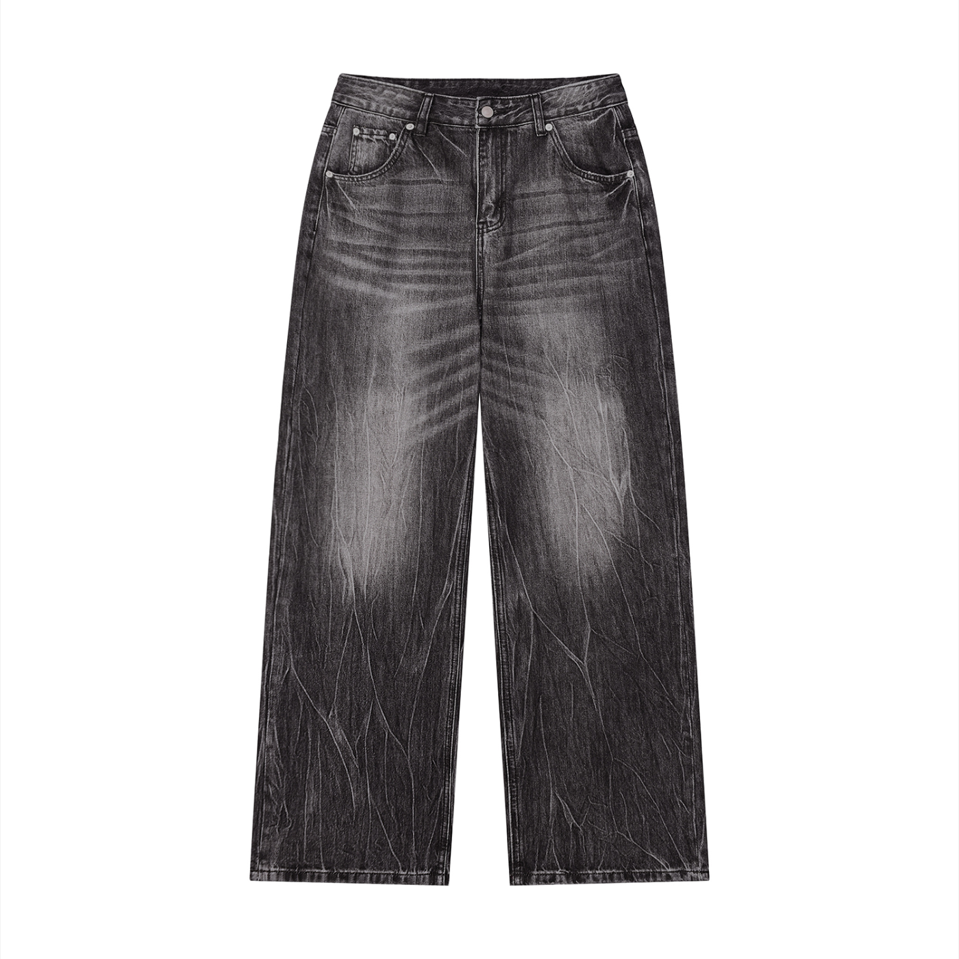 Men’s Vintage Wash Wide Leg Jeans